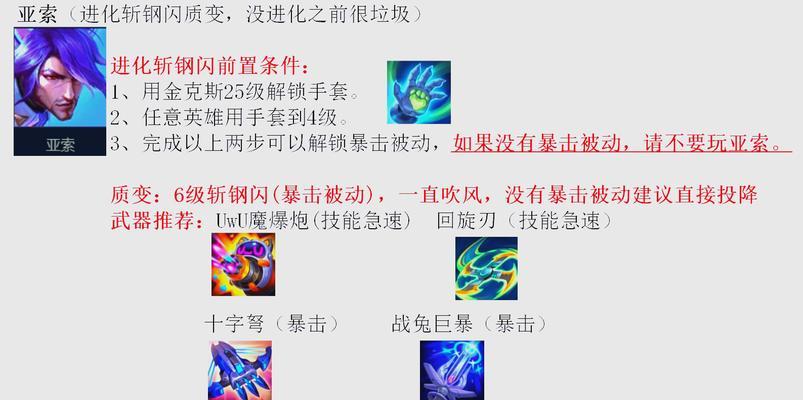 亚索最佳出装攻略大全（亚索出装攻略详解，助你成为顶尖剑豪）